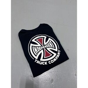 Independent Truck Co x Dickies Mens Long Sleeve Pocket Tee Black Graphic Shirt M